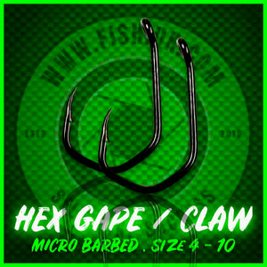 Hex Gapes (Claw) Carp Hooks (Micro Barbed)