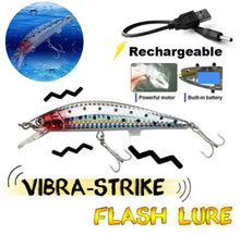 Load image into Gallery viewer, Rechargeable Fishing Lure LED Light &amp; Vibrate/Twitching Minnow Lure.