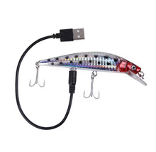 Load image into Gallery viewer, Rechargeable Fishing Lure LED Light &amp; Vibrate/Twitching Minnow Lure.