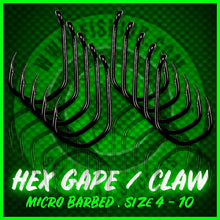 Load image into Gallery viewer, Hex Gapes (Claw) Carp Hooks (Micro Barbed)