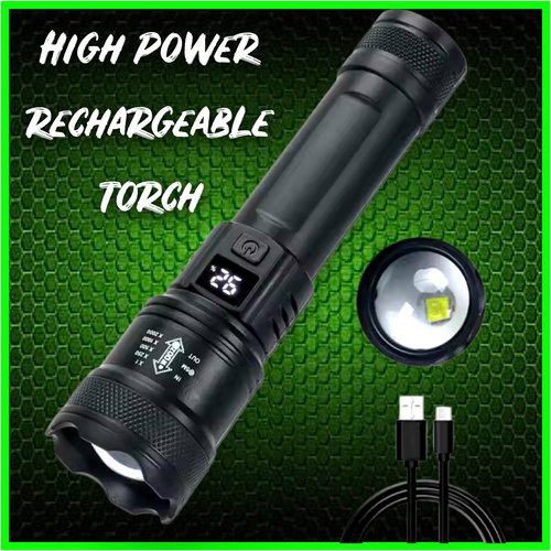 Rechargeable Zoom Torch Flashlight – Ultra Bright & Perfect for Camping & Fishing