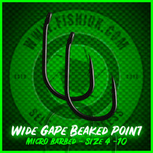 Load image into Gallery viewer, Wide Gape Beaked Point Carp Hooks. Micro Barbed.