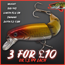 Load image into Gallery viewer, Multi section fishing lures. Best lures for pike. Upper layers. Hard lure. Various. Pike fishing. 