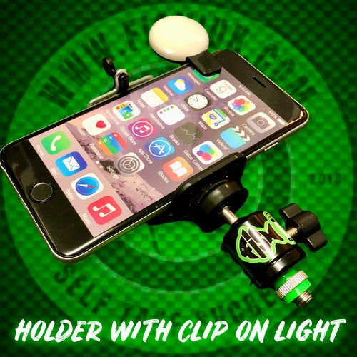 Phone Holder With Clip On L.E.D Light