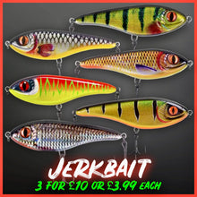 Load image into Gallery viewer, Musky Jerkbait-Slow Sinking-Slider Lure 90mm/105mm Loud Sound Crankbait Jerkbait Lure.