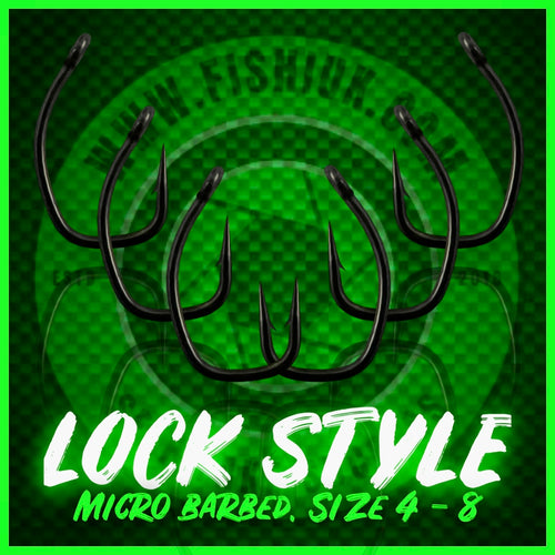 Lock Style Carp Hooks.Micro Barbed