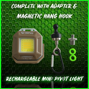 PIVOT Mini.Self Take Light / Bivvy Light. CoB Light.Includes Bivvy Hook and Bankstick Adapter.