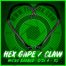 Load image into Gallery viewer, Hex Gapes (Claw) Carp Hooks (Micro Barbed)