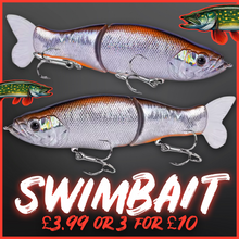 Load image into Gallery viewer, 135mm Slow Sinking Swimbait Lure – 30g Fishing Bait for Predatory Fish – Realistic Multi-Jointed Design for Lifelike Swimming Action – Available in Various Colors – Perfect for Bass, Pike, and Musky Fishing