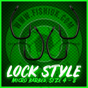 Lock Style Carp Hooks.Micro Barbed