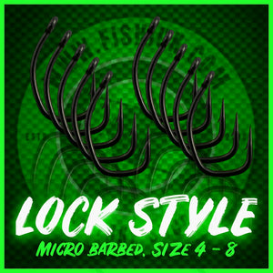 Lock Style Carp Hooks.Micro Barbed