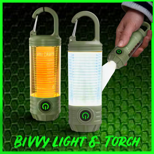 Compact Rechargeable Bivvy Light and Torch.