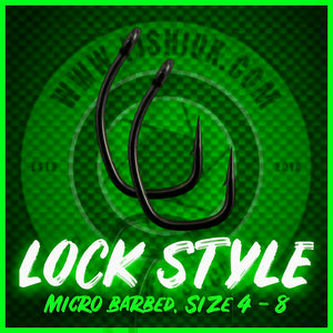 Lock Style Carp Hooks.Micro Barbed