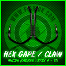 Load image into Gallery viewer, Hex Gapes (Claw) Carp Hooks (Micro Barbed)