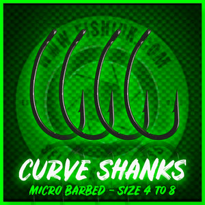 Curve Shank Carp Hooks. Micro Barbed.Ptfe High Carbon Steel.