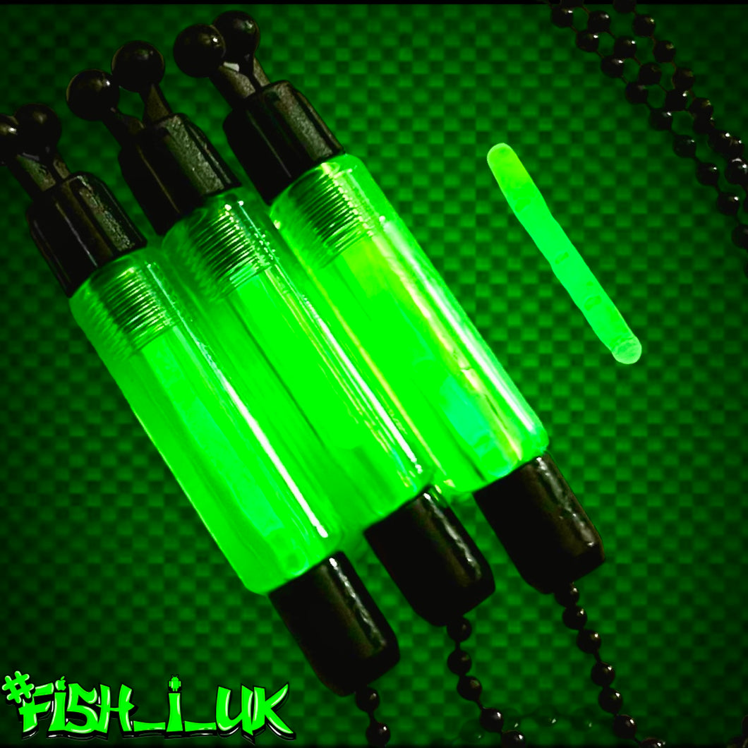 3 x Carp Fishing Bite Indicators With 10 Glow Stick Inserts. Indicator Set.