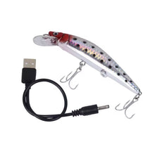 Load image into Gallery viewer, Rechargeable Fishing Lure LED Light &amp; Vibrate/Twitching Minnow Lure.