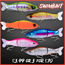 Load image into Gallery viewer, 135mm Slow Sinking Swimbait Lure – 30g Multi-Jointed Fishing Bait for Big Pike &amp; Perch – Ultra-Realistic Action for UK Predator Fishing – Perfect for Freshwater Lakes &amp; Rivers – High-Quality Pike Lure in Various Colours