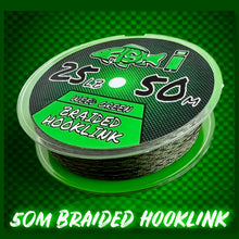 Load image into Gallery viewer, 25LB Braided Hooklink Camo Green 50m