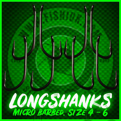 Wide Gape LongShanks Carp Hooks.. Offset point.