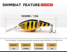 Load image into Gallery viewer, Jointed Shad Rap Crankbait - 15g - 10cm - Various Colours