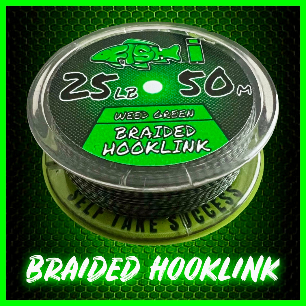 25LB Braided Hooklink Camo Green 50m - FiSH i UK