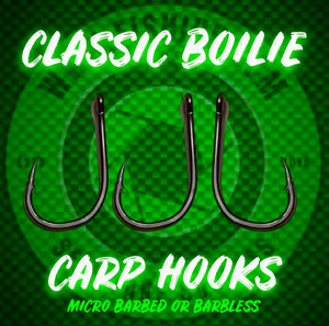 Wide Gape Classic Boilie Style Carp Hooks.Micro Barbed