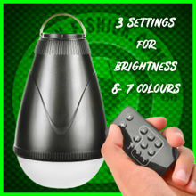 Load image into Gallery viewer, Bivvy light With Rgb lighting. various colours. Inc Remote.Rechargeable