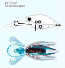 Load image into Gallery viewer, Crankbait / Plug Hard Lure 50mm 5g.Colour Green with Brown lip and blue face.