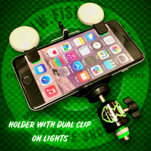 Load image into Gallery viewer, Phone Holder With Dual Clip On L.E.D Lights.