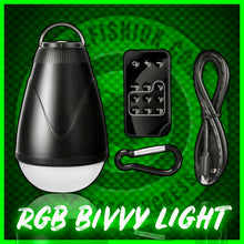 Load image into Gallery viewer, Bivvy light With Rgb lighting. various colours. Inc Remote.Rechargeable