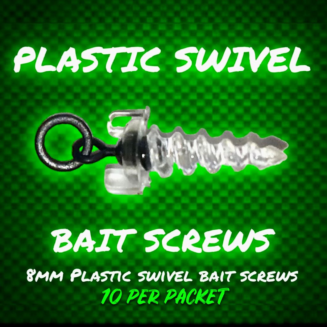 Plastic swivel bait screws for carp fishing. Cheap carp fishing tackle. Fishing terminal tackle. 