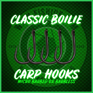 Wide Gape Classic Boilie Style Carp Hooks.Micro Barbed