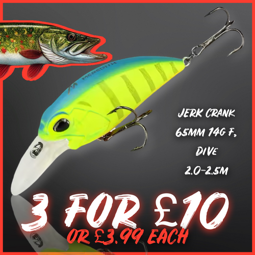 Crankbait / Plug Lure. Colour Fluoro Yellow/Blue . Lure fishing.