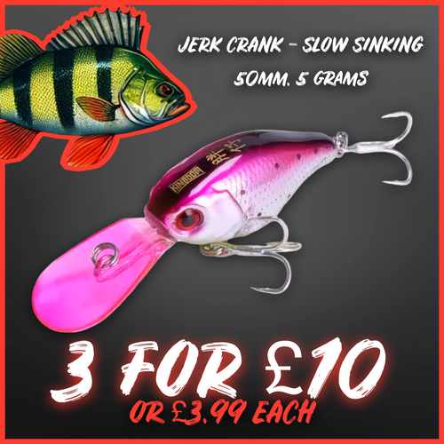 Crankbait / Plug Hard Lure 50mm 5g. Pink with pink lip.