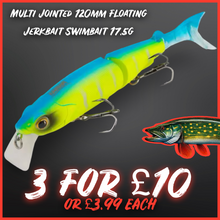 Load image into Gallery viewer, Multi Jointed 120mm Floating Hard Bait Minnow Jerkbait Swimbait Lure 17.5g