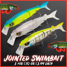 Load image into Gallery viewer, Multi Jointed 120mm Floating Hard Bait Minnow Jerkbait Swimbait Lure 17.5g