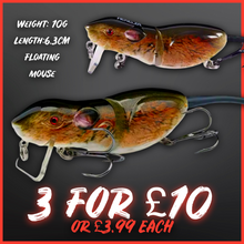 Load image into Gallery viewer, Mini Mouse 63mm/10g Floating  Realistic Mouse Lifelike Lure.