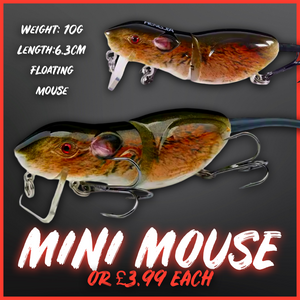 Mini Mouse 63mm/10g Floating  Realistic Mouse Lifelike Lure.