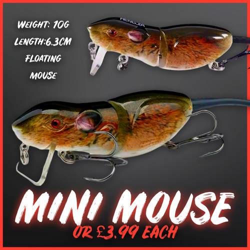 Mini Mouse 63mm/10g Floating  Realistic Mouse Lifelike Lure.