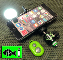 Load image into Gallery viewer, Phone Holder With Remote And Mirrored Clip On Led Light. - FiSH i 