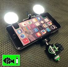 Load image into Gallery viewer, Phone Holder With Dual Clip On L.E.D Lights. - FiSH i 